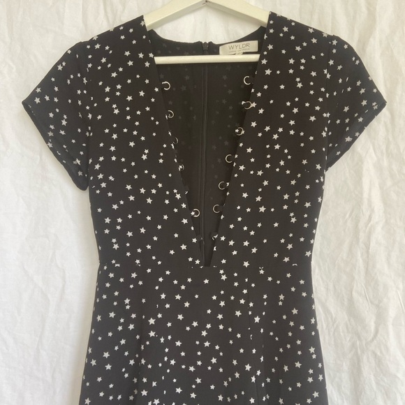 Revolve WYLDR Black Star Mini Twirl Dress Size Small - Picture 8 of 12
